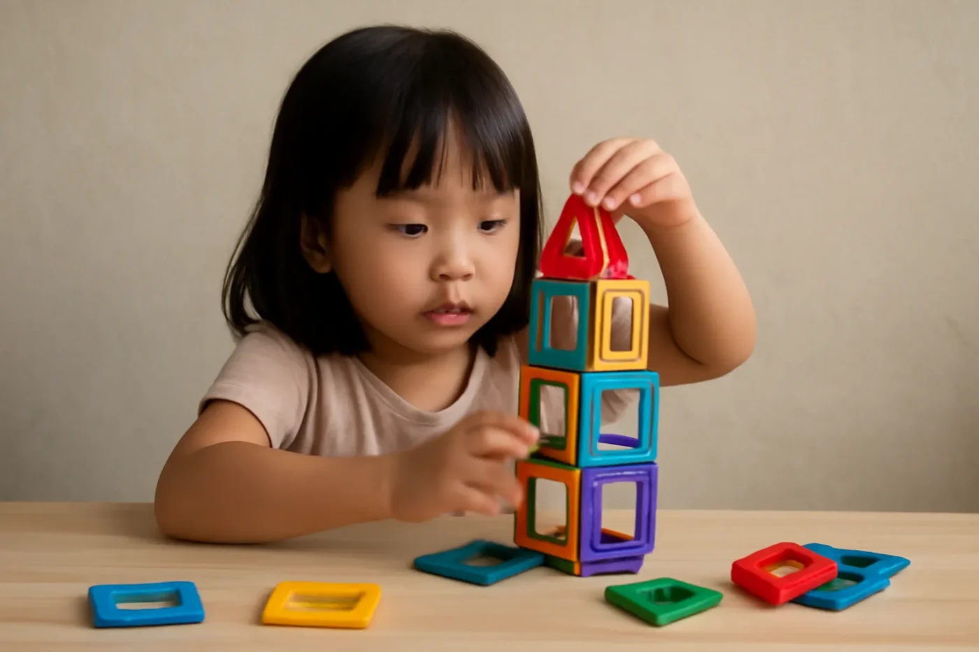 Đồ chơi lắp ghép nam châm cho trẻ mầm non
