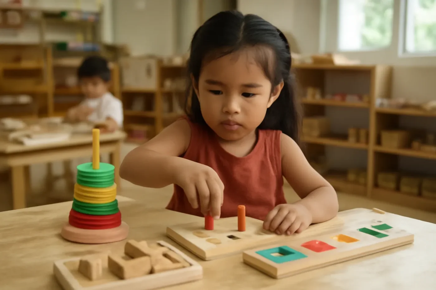 Đồ chơi gỗ Montessori cho trẻ mầm non