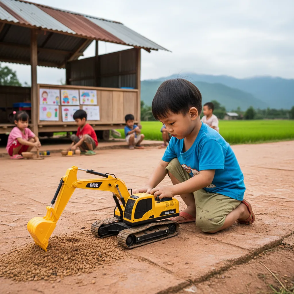 Xe máy xúc điều khiển từ xa cho trẻ